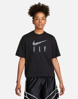 Nike Basketball Dri-fit Swoosh Fly Boxy T-shirt In Black