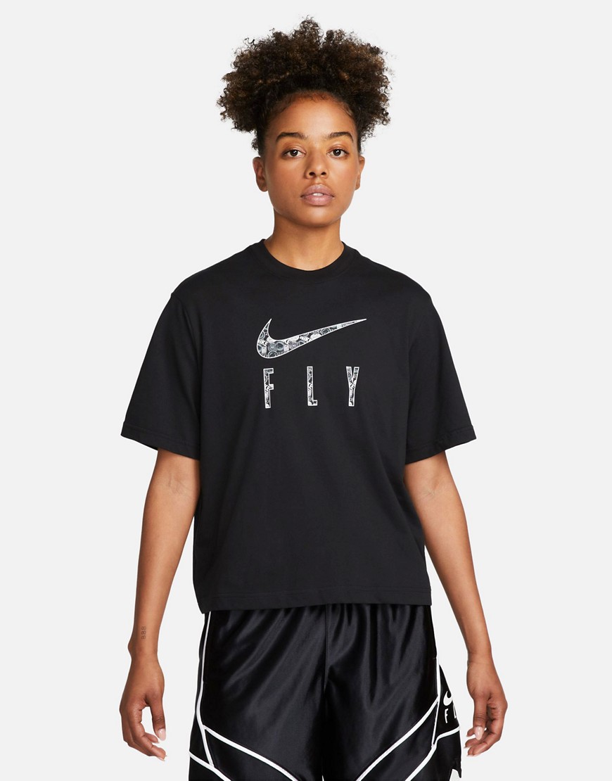 Dri-Fit Swoosh Fly boxy t-shirt in black