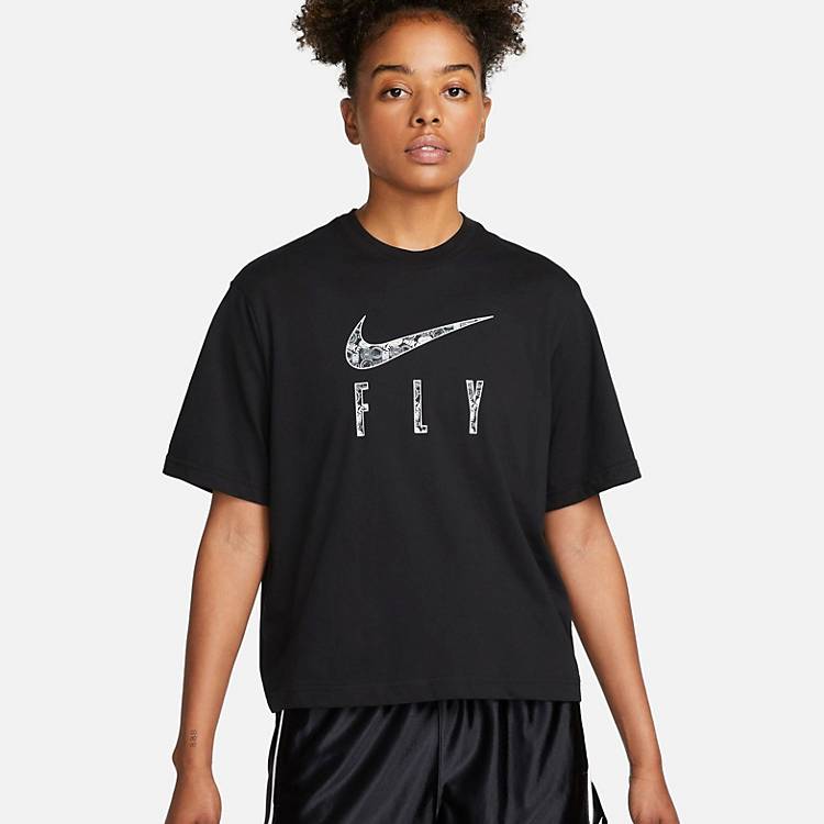 Nike Basketball Dri-Fit Swoosh Fly boxy t-shirt in black