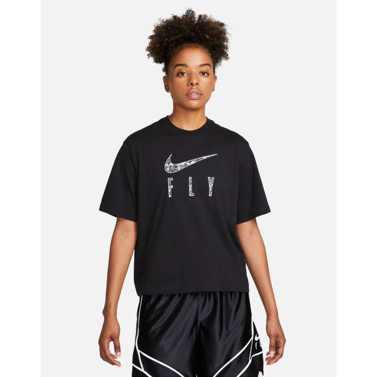 Nike Basketball Dri-Fit Swoosh Fly boxy t-shirt in black