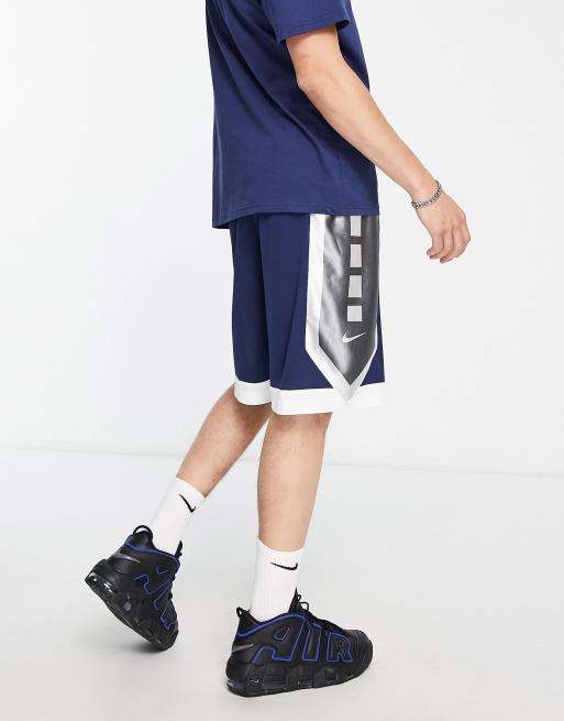 Nike Basketball Elite Short unisexe 10 pouces en tissu Dri FIT Bleu marine