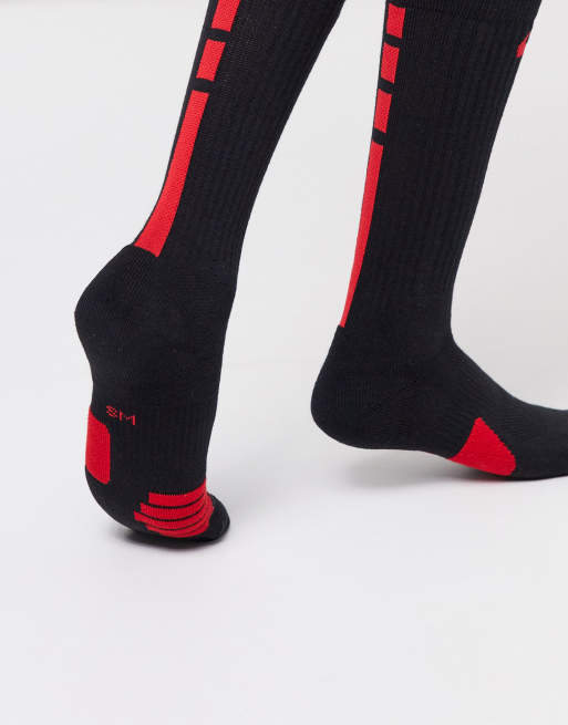 nike black and red socks