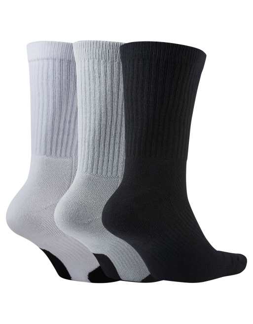Nike Basketball Everyday Lot de 3 paires de chaussettes Blanc noir et gris ASOS