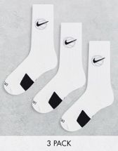 Nike Everyday Cushion Plus 3 pack logo socks in white