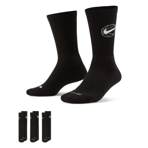 Nike Basketball – Everyday – Zestaw 3 par czarnych skarpetek unisex