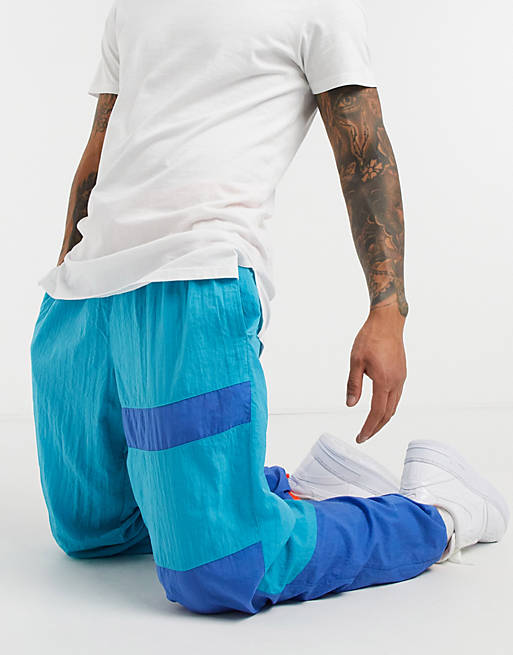 Nike Basketball Flight Track Pants In Retro Colorblock Blue Asos