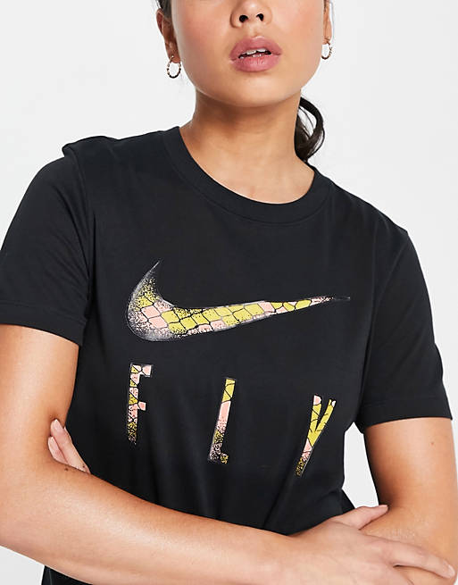 Sportswear Nike Basketball Fly Snakeskin Swoosh t-shirt in black 