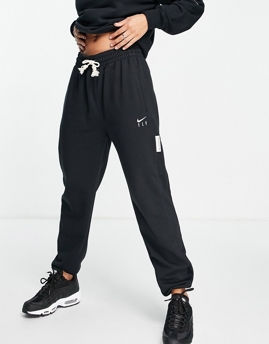 Nike Basketball Dri-fit Standard Issue Cuffed Fleece Sweatpants In Black