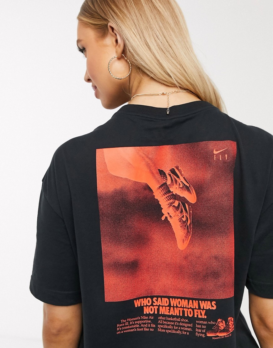 Nike Basketball – Fly – Svart t-shirt med logga och tryck på ryggen