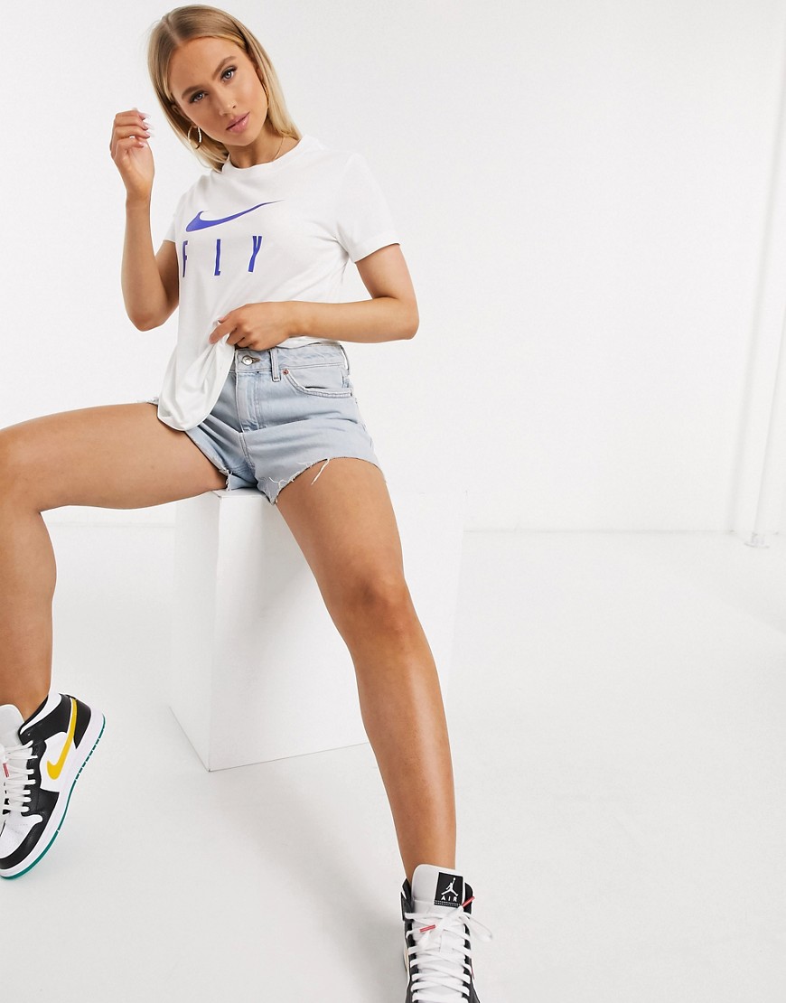 Nike Basketball – Fly – Vit t-shirt med Swoosh-logga