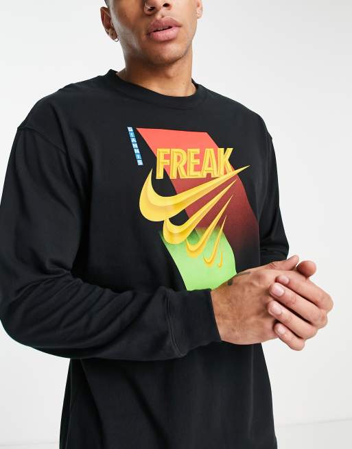 Nike Basketball - Freak - Sort langærmet t-shirt