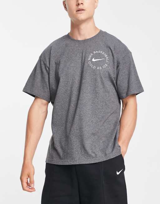 Nike Basketball – Grå t-shirt med basketplanstryck baktill, 2 av 4