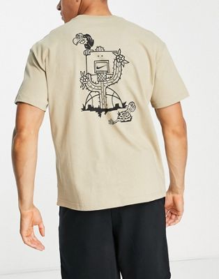 Nike Basketball graphic back print t-shirt in stone