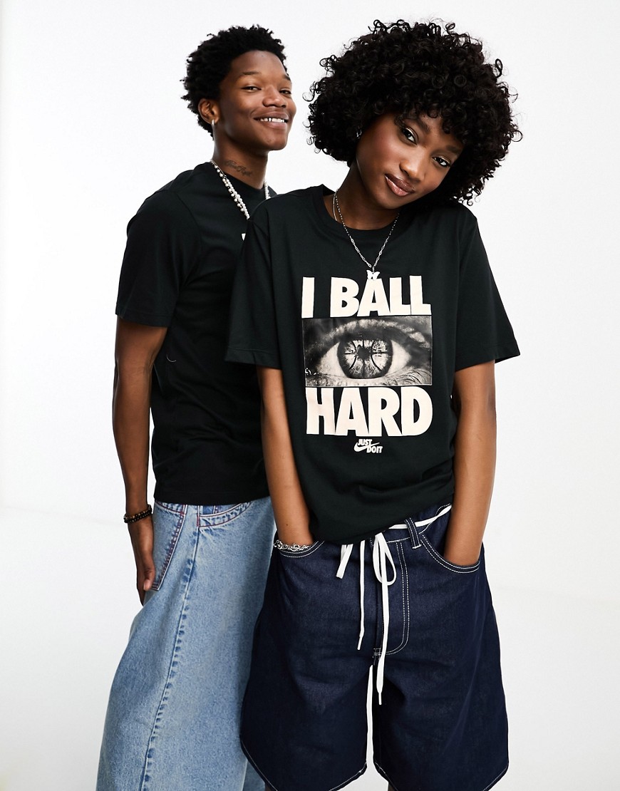 Nike Basketball I Ball Hard unisex Dri-Fit t-shirt in black