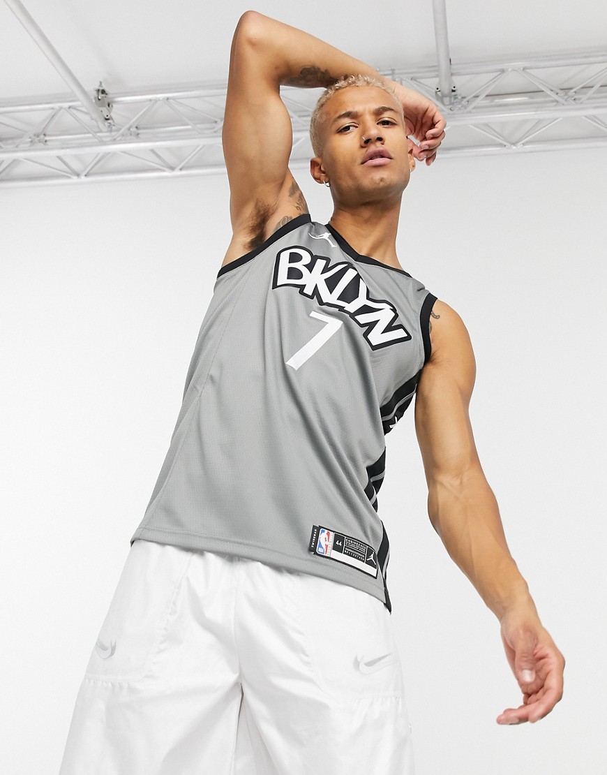 Nike Basketball Jordan Brooklyn Nets NBA swingman jersey in grey