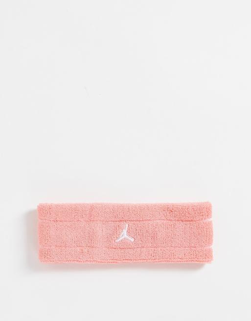 Nike Basketball – Jordan – Różowa sportowa opaska na głowę z tkaniny frotte
