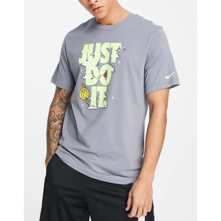 Nike Basketball Just Do It printed t-shirt in grey