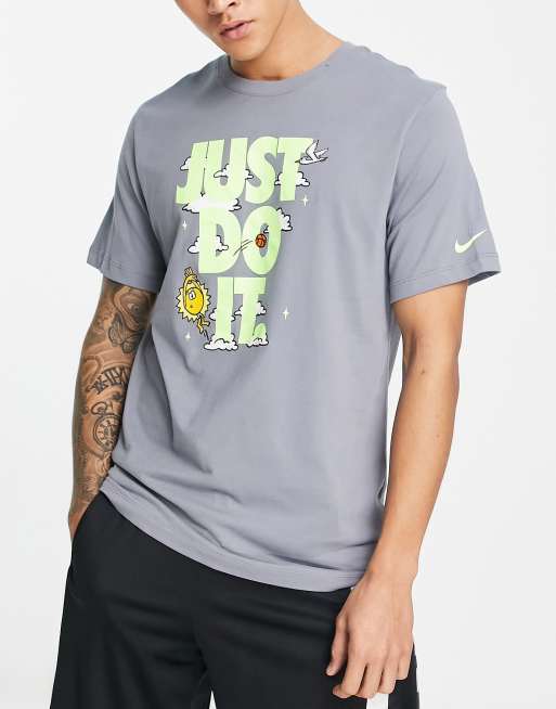 Nike Basketball – Just Do It – Szary T-shirt z nadrukiem