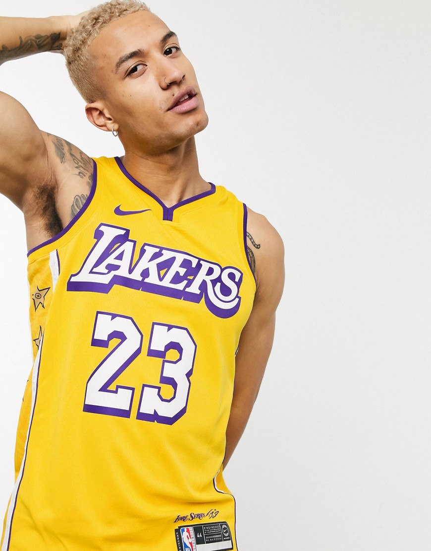 Nike Basketball - LA Lakers 'LeBron James' NBA Swingman - Canotta gialla-Giallo