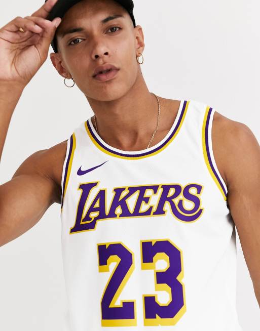 Nike Basketball NBA LA Lakers Lebron James jersey unisex vest in white