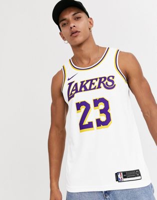Nike Basketball – LA Lakers 'LeBron James' NBA – Vitt linne med logga