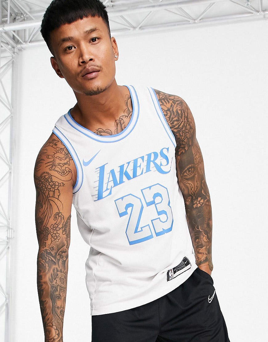 Nike Basketball – LA Lakers 'LeBron James' NBA – Vitt linne med logga-Vit/a