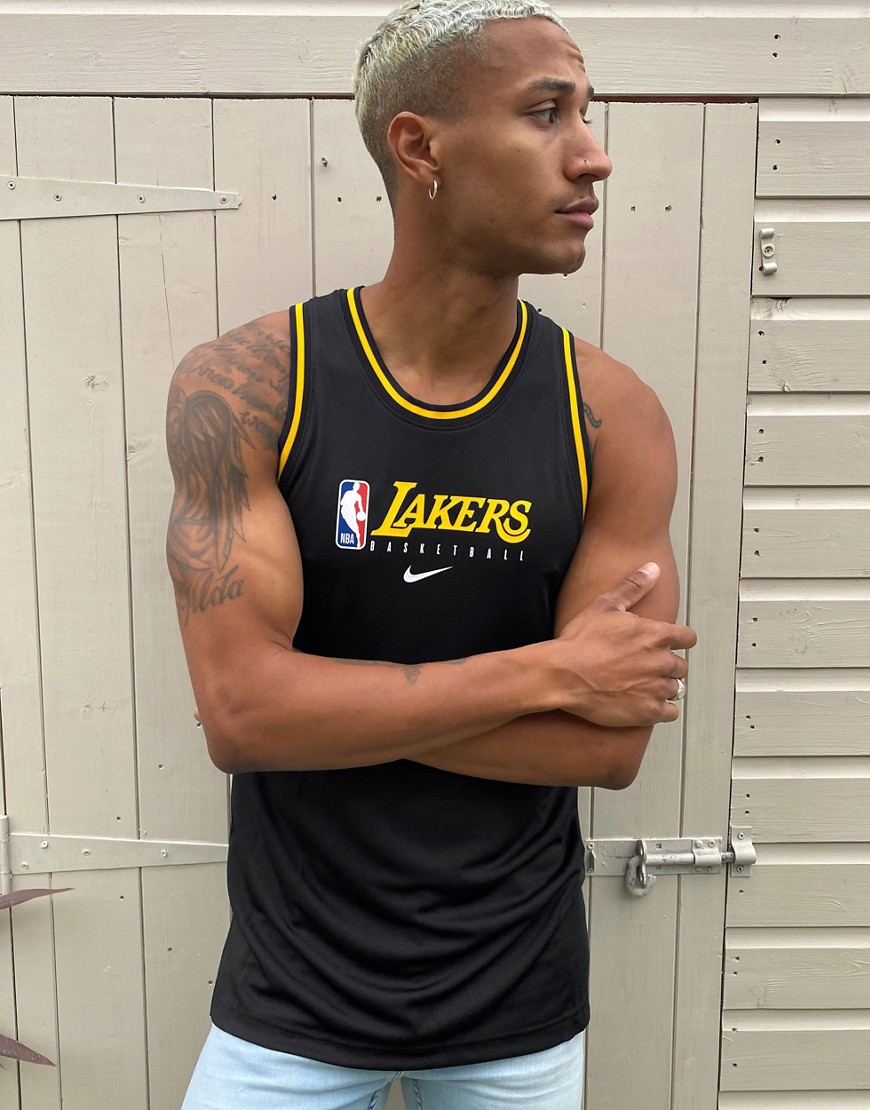 Nike Basketball - LA Lakers NBA - Canotta con logo Swingman nera-Nero