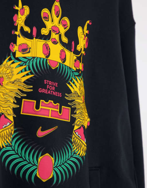 Nike Basketball Lebron James graphic hoodie in black