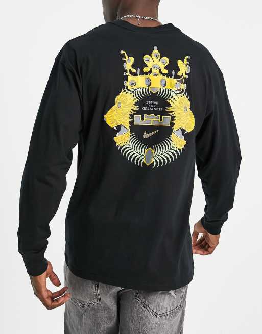 Nike Basketball Lebron James MAX 90 T shirt met lange mouwen in zwart