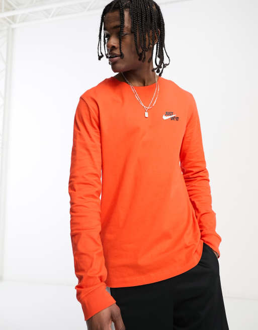 Long sleeve shop orange nike shirt