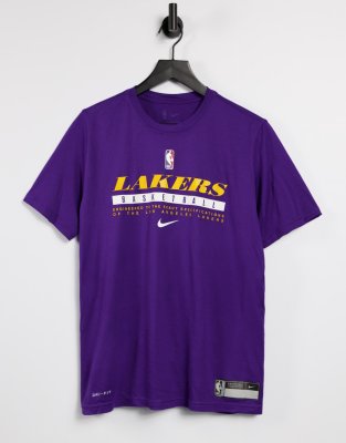 NIKE LOS ANGELES LAKERS LOGO DRI-FIT TEE LONG SLEEVE COURT PURPLE for  £40.00