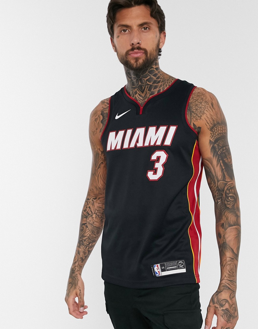Nike Basketball - Miami Heat Dwayne Wade NBA - Canotta nera con logo-Nero