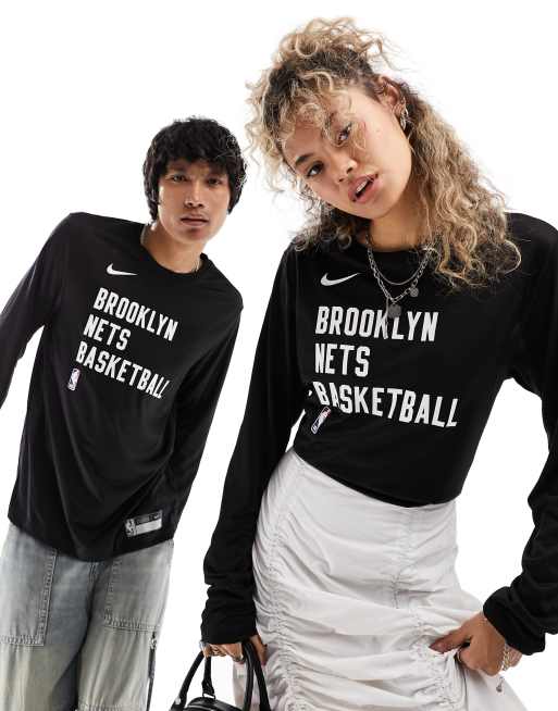 Nike Basketball - NBA Brooklyn Net - Uniseks sweater met spotlight-print in zwart