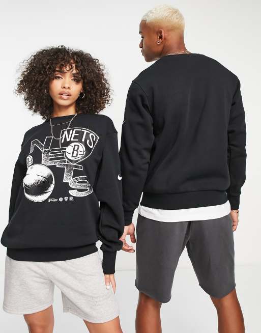 Nike Basketball - NBA Brooklyn Nets Courtside - Sweat unisexe à motif - Noir, 2 de 4