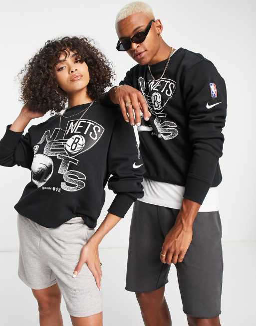 Nike Basketball - NBA Brooklyn Nets Courtside - Sweat unisexe à motif - Noir, 3 de 4