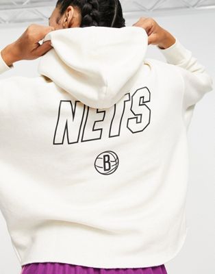 Nike Basketball NBA Brooklyn Nets cropped hoodie in grey - ASOS Price Checker