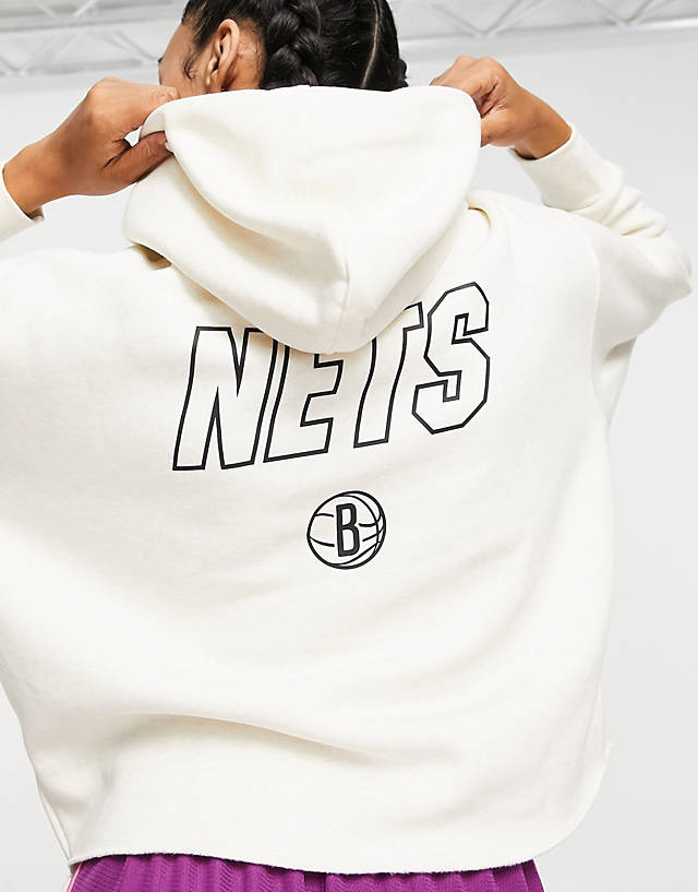 Nike Basketball - nba brooklyn nets cropped hoodie in grey