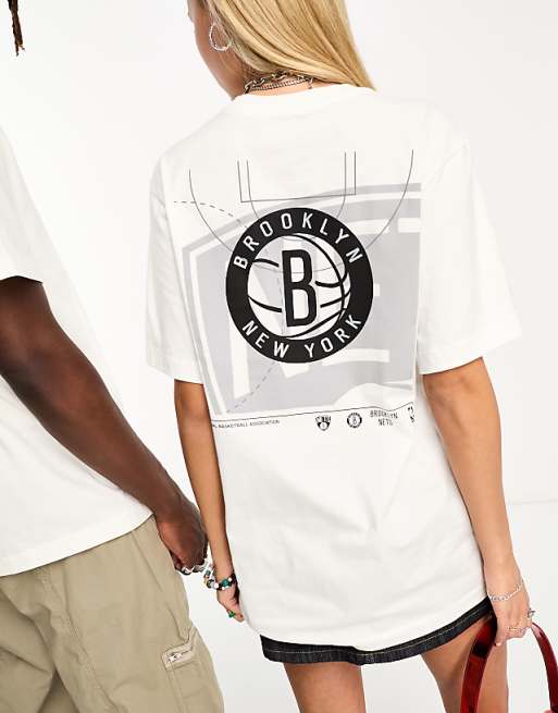 New Era NBA Brooklyn Nets back print t-shirt in black exclusive as ASOS, ASOS