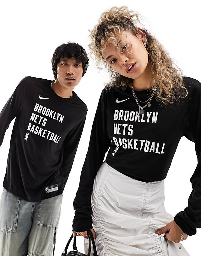 Nike Basketball - nba brooklyn nets unisex spotlight graphic sweat in black