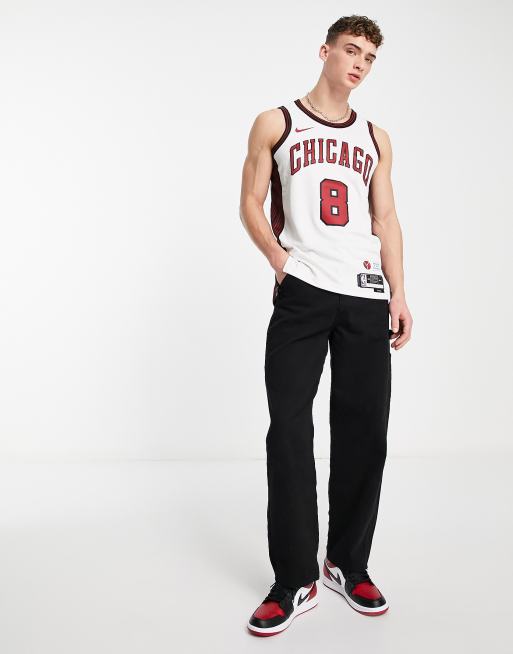 Nike Basketball NBA Chicago Bulls City Edition Maillot en tissu Dri FIT Blanc