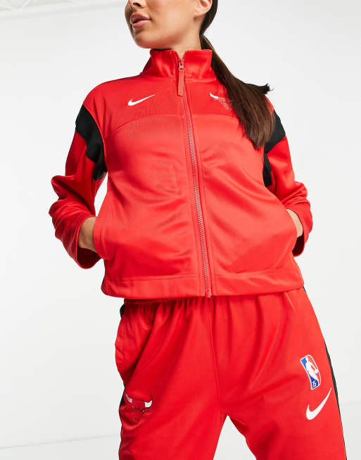 Nike Basketball NBA Chicago Bulls Courtside full tracksuit in red