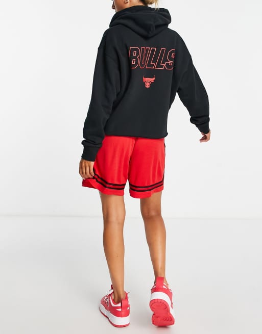 Nike Basketball NBA Chicago Bulls cropped hoodie in black