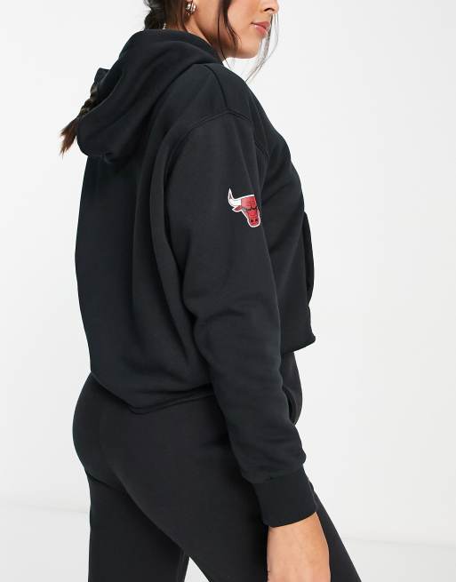 Nike Basketball NBA Chicago Bulls cropped hoodie in black