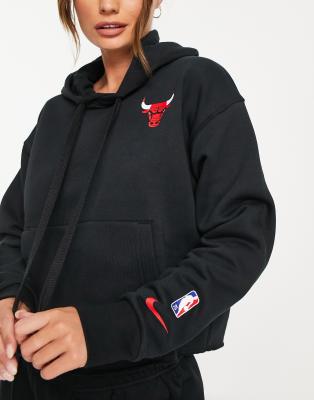 Nba Chicago Bulls Crop Hoodie Black Size M - $16 - From Anna