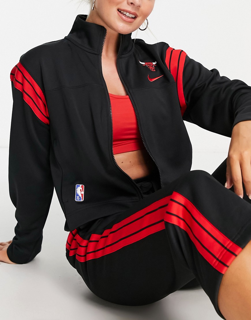 Nike Basketball NBA Chicago Bulls jacket in black