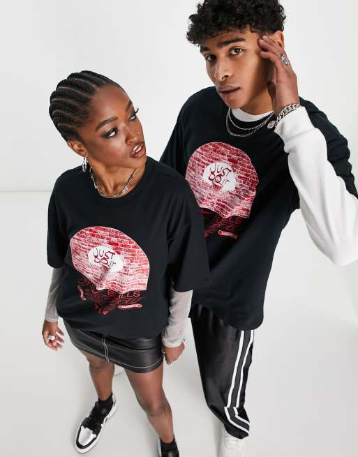 Nike Basketball – NBA Chicago Bulls – Svart t-shirt i unisex-modell med fototryck