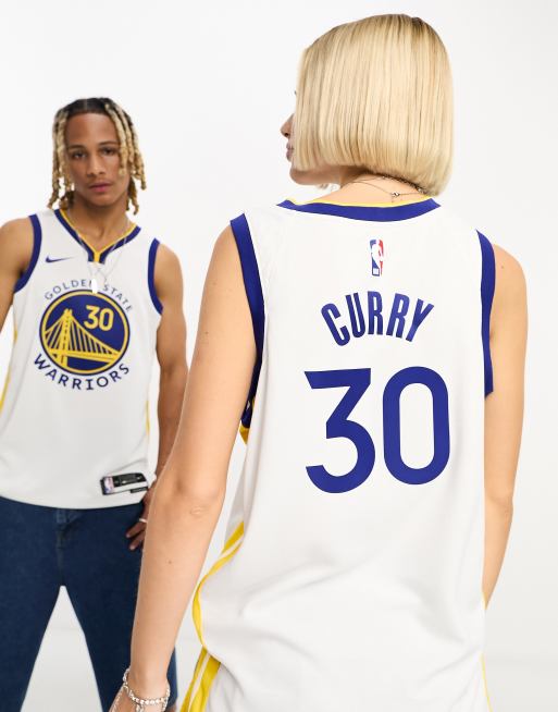 Nike Basketball NBA Golden State Warriors Stephen Curry unisex jersey vest  in white