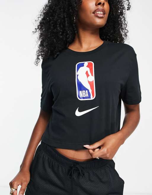 Nike Basketball NBA graphic cropped t-shirt in black