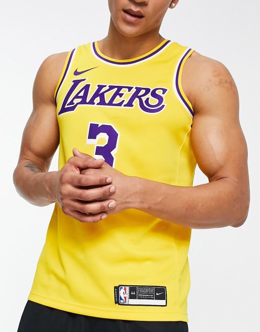 Nike Basketball - NBA LA Lakers Anthony Davis Swingman - Unisex-jerseytop i gul