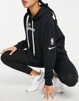 Nike Basketball NBA LA Lakers cropped hoodie in black